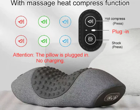 Massage and heating neck pillow