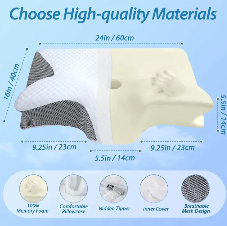 Cervical memory foam pillow
