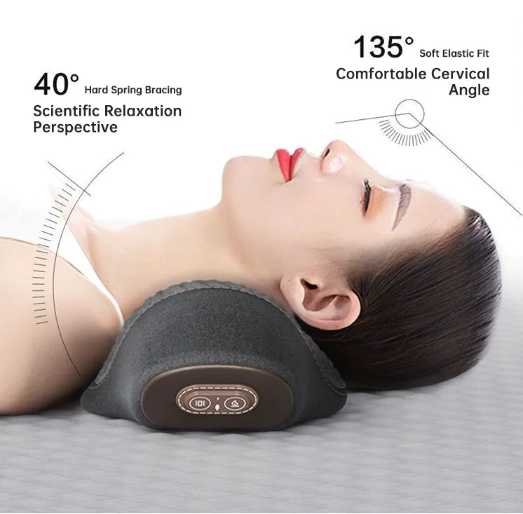 Massage and heating neck pillow